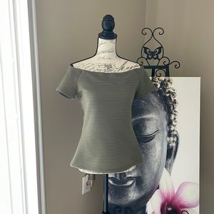 NY & company, medium, olive green, off shoulder shirt